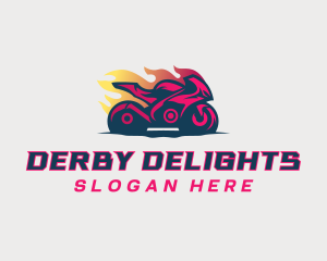 Flaming Racing Motorbike logo design