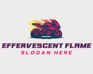 Flaming Racing Motorbike logo design