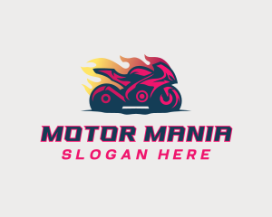 Flaming Racing Motorbike logo design