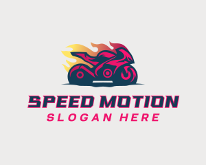 Flaming Racing Motorbike logo design