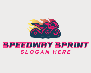 Flaming Racing Motorbike logo design