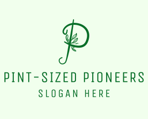 Natural Elegant Letter P logo design