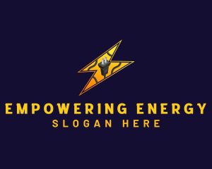 Plug Electricity Lightning logo design