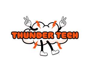 Hippie Thunder Cloud logo design