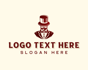 Mustache Hat Gentleman logo