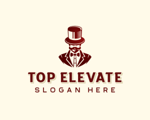 Mustache Hat Gentleman logo design