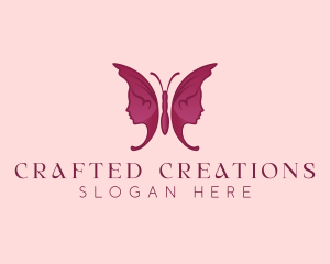 Beauty Butterfly Face logo design