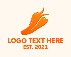 Orange Flaming  Sneakers logo