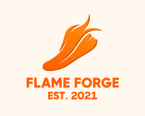 Orange Flaming  Sneakers logo design