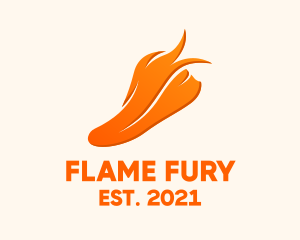 Orange Flaming  Sneakers logo design