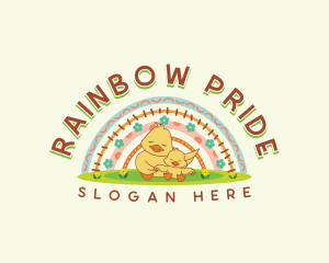 Children Rainbow Preschool logo design