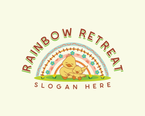 Children Rainbow Preschool logo design