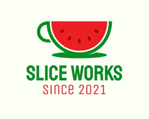 Watermelon Drink Cup logo design