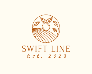 Orange Farm Line Art logo design