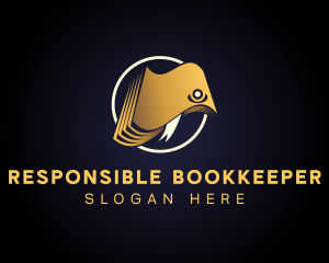 Golden Book Circle Fish logo design