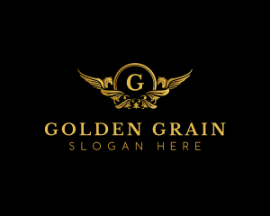 Golden Pegasus Crest logo design