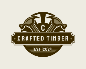 Carpentry Hammer Woodworking logo design