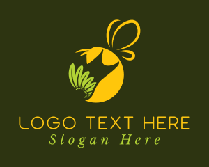 Natural Honeybee Flower logo