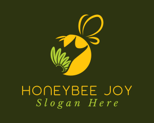 Natural Honeybee Flower logo
