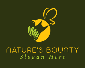 Natural Honeybee Flower logo design