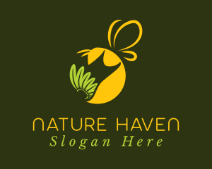 Natural Honeybee Flower logo design