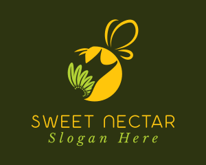 Natural Honeybee Flower logo design