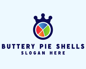 Crown Pie Chart logo design