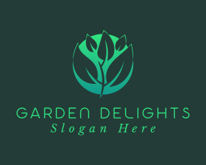 Green Sprout Leaf logo design