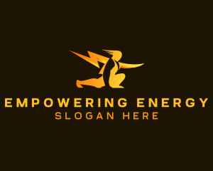 Lightning Express Human  logo design