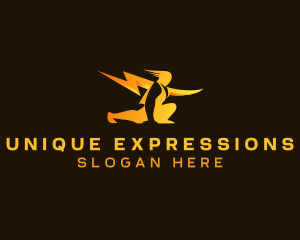 Lightning Express Human  logo design