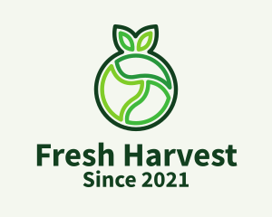 Green Outline Fruit  logo design