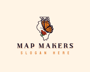 Illinois Monarch Butterfly logo design