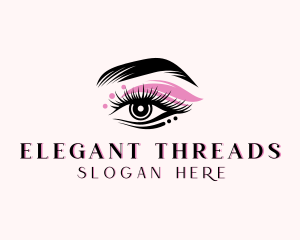 Eyelash Makeup Threading logo design