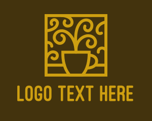 Gold Elegant Teacup logo