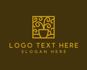 Elegant Coffee Teacup logo