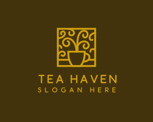 Elegant Coffee Teacup logo design