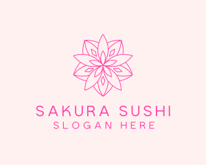 Minimalist Pink Sakura logo design