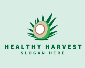 Healthy Coconut Fruit logo design