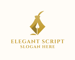 Elegant Fountain Pen Spear logo design