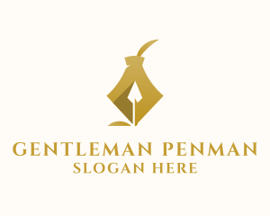 Elegant Fountain Pen Spear logo design