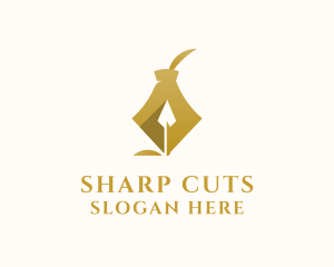 Elegant Fountain Pen Spear logo design