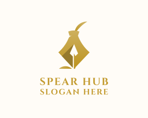 Elegant Fountain Pen Spear logo design