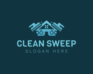 House Brush Cleaning logo design