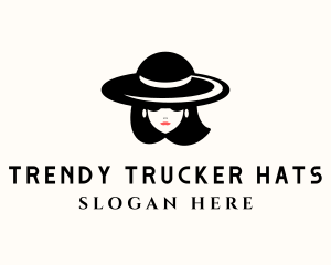 Fashion Hat Woman logo design