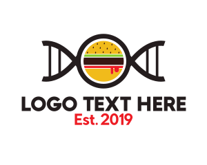 Genetics - Burger DNA Gene logo design
