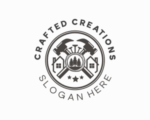 Wood House Carpentry logo design