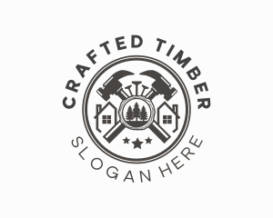 Wood House Carpentry logo design