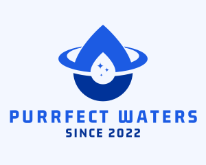 Water Droplet Orbit logo design