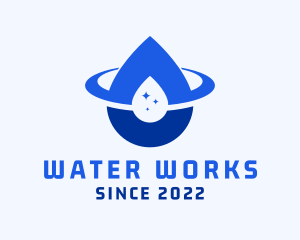 Water Droplet Orbit logo design