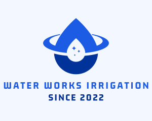 Water Droplet Orbit logo design